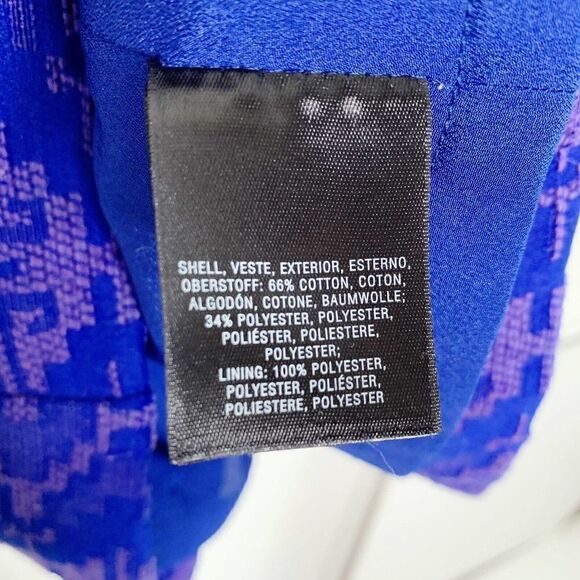 Anthropologie Maeve Women’s Blue & Purple Jacquard-Patterned Mini Dress Sz. 2 - Picture 9 of 12